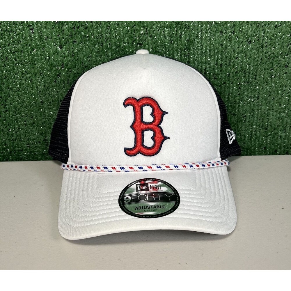 Adult New Era Boston Red Sox White 9Forty Court Trucker Adjustable Hat OSFM‎ NWT